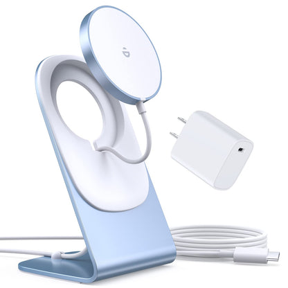 Magnetic Wireless Charger for iPhone 17/16/15/14/13/12 - Mag Charger+20W USB C Adapter, Fast Wireless Charging Stand/Pad with 5ft USB-C Cable for iPhone 17/16/15/14/13/12 Pro Max Plus Mini Air, Airpod