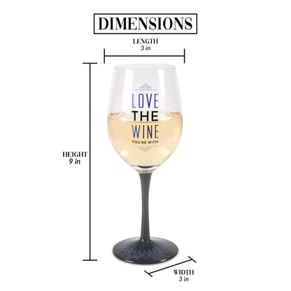 Pavilion Gift Company Pretty Inappropriate "Love The Wine You're With" Wine Glass Candle Holder, Purple