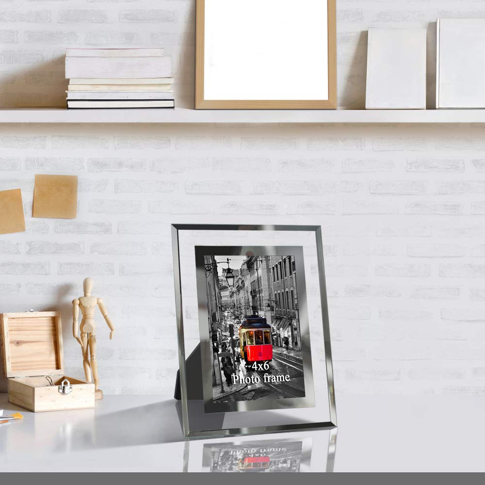 Giftgarden 4x6 Picture Frame Glass Modern 4 by 6 Photo Frames Friends Gifts for Tabletop Display, 2 Pack