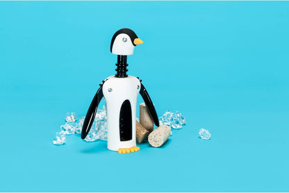 True Zoo Multicolor Winged Penguin Corkscrew, Soft-Touch Wine Bottle Opener Kit, 8.25"