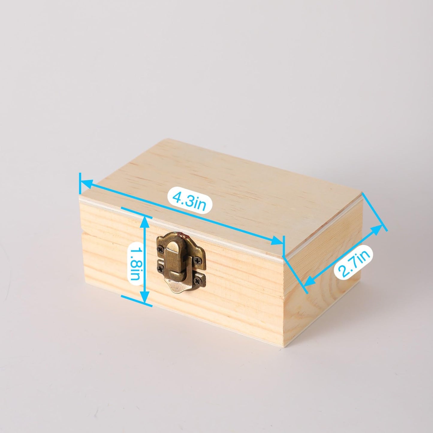 36 pcs Small Wooden Box for Crafts, 4.3inX2.7inX1.8in Unfinished Wooden Boxes with Lid Keepsake Box for Jewelry Storage DIY Crafts
