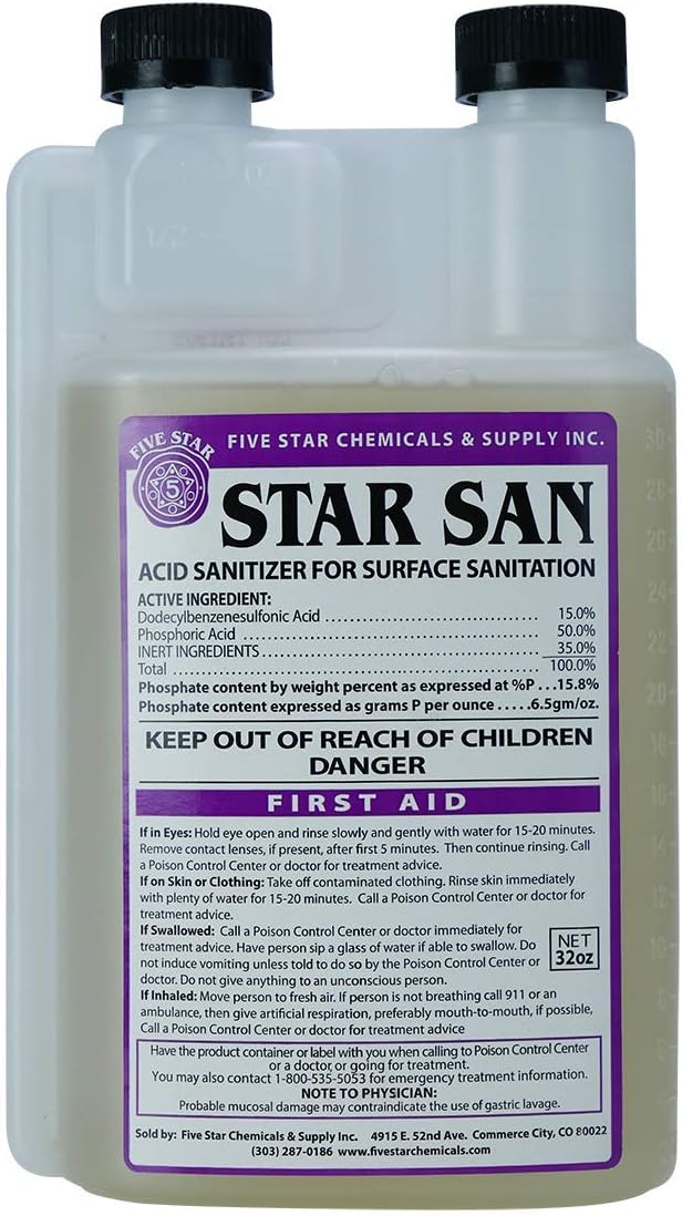 6022b_ 32 Five Star - - Star San - Ounce - High Foaming Sanitizer