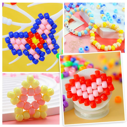 IOOLEEM Pony Beads, 4200pcs 27 Colors(Solid & Glitter), Beading Kits for Bracelet, Beads for Friendship Bracelets & Jewelry Making, Easy Storage.