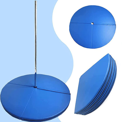 Dxcaicc Pole Dance Mat Portable Folding Round 120cm Fitness Pole Dance Crash Mat Suitable for Beginners Fitness Gymnastics Safety Non-Slip Mat,Blue,Thickness 10cm