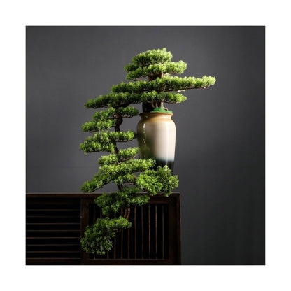 WANGHAI2024M Artificial Trees Artificial Bonsai Simulation Tree High-end Light Luxury Greenery Bonsai Ornaments Entryway Decoration Simulation Tree Artificial Bonsai