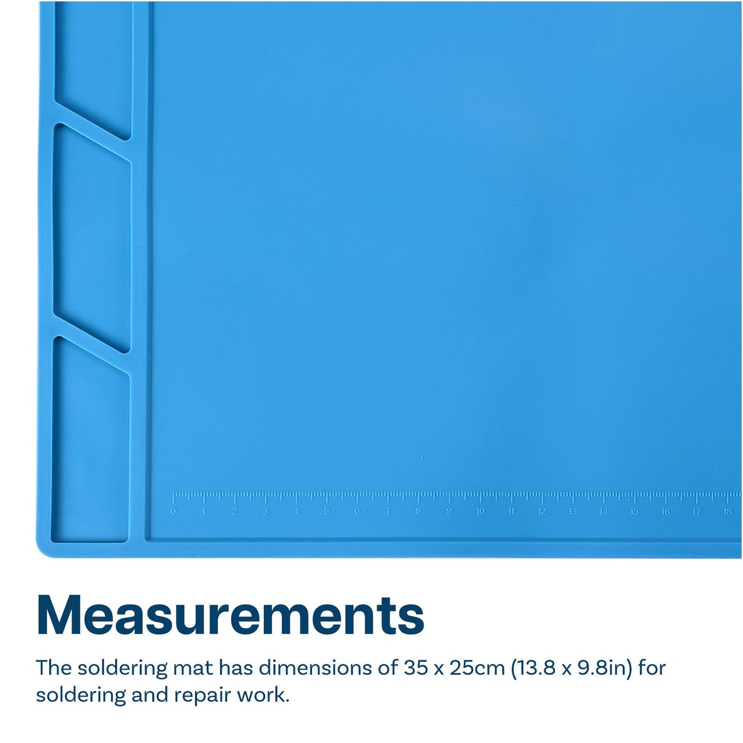 MMOBIEL Silicone Soldering & Repair Mat – Heat Resistant up to 932°F (500°C) – Non-Slip Magnetic Workbench Mat for Soldering, Electronics, Computer & DIY Projects (Blue, 14 x 10 inch (Magnetic))