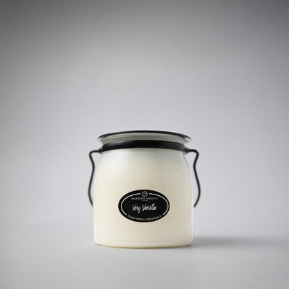 Milkhouse Candle Company Very Vanilla Soy Candle - Buttery | Vanilla | Cream Scented - 16 oz Butter Jar with Lid, 65+ Hour Burn Time, Made in the USA