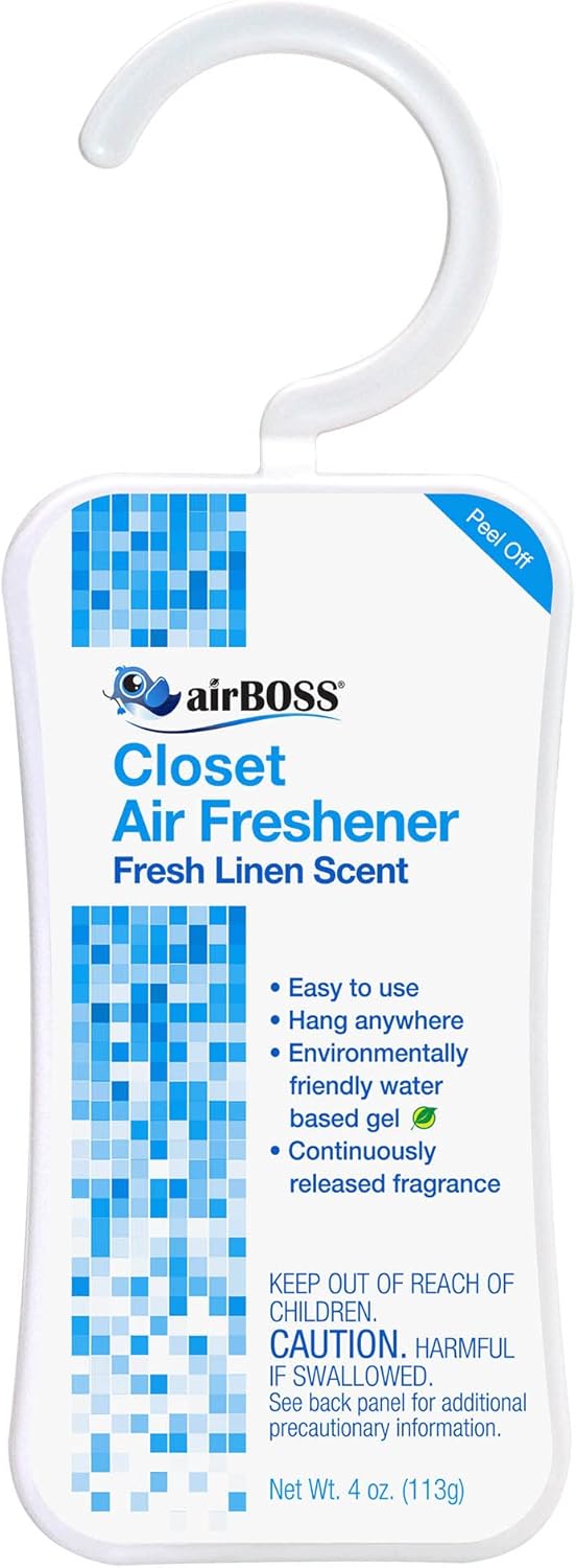 Closet Air Freshener, Fresh Linen, 4 Oz Hanger (Pack of 6), Continuously Releases Fragrance