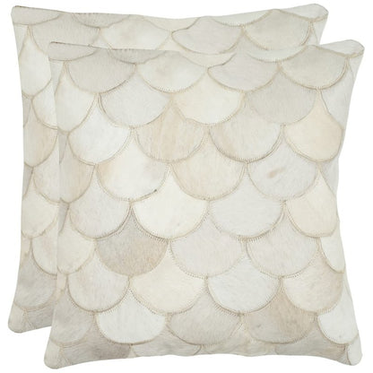 Safavieh Pillow Collection Throw Pillows, 22 by 22-Inch, Elita Multicolored and Cream, Set of 2