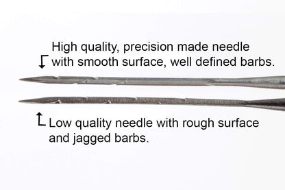 Sample Set | Precision Wool Felting Needles | 36 Gauge Star, 38 Gauge Star, 40 Gauge Spiral - Pack of 2 Each Size | Made in Germany by Groz-Beckert | High Carbon Steel | Needle Felting Tools