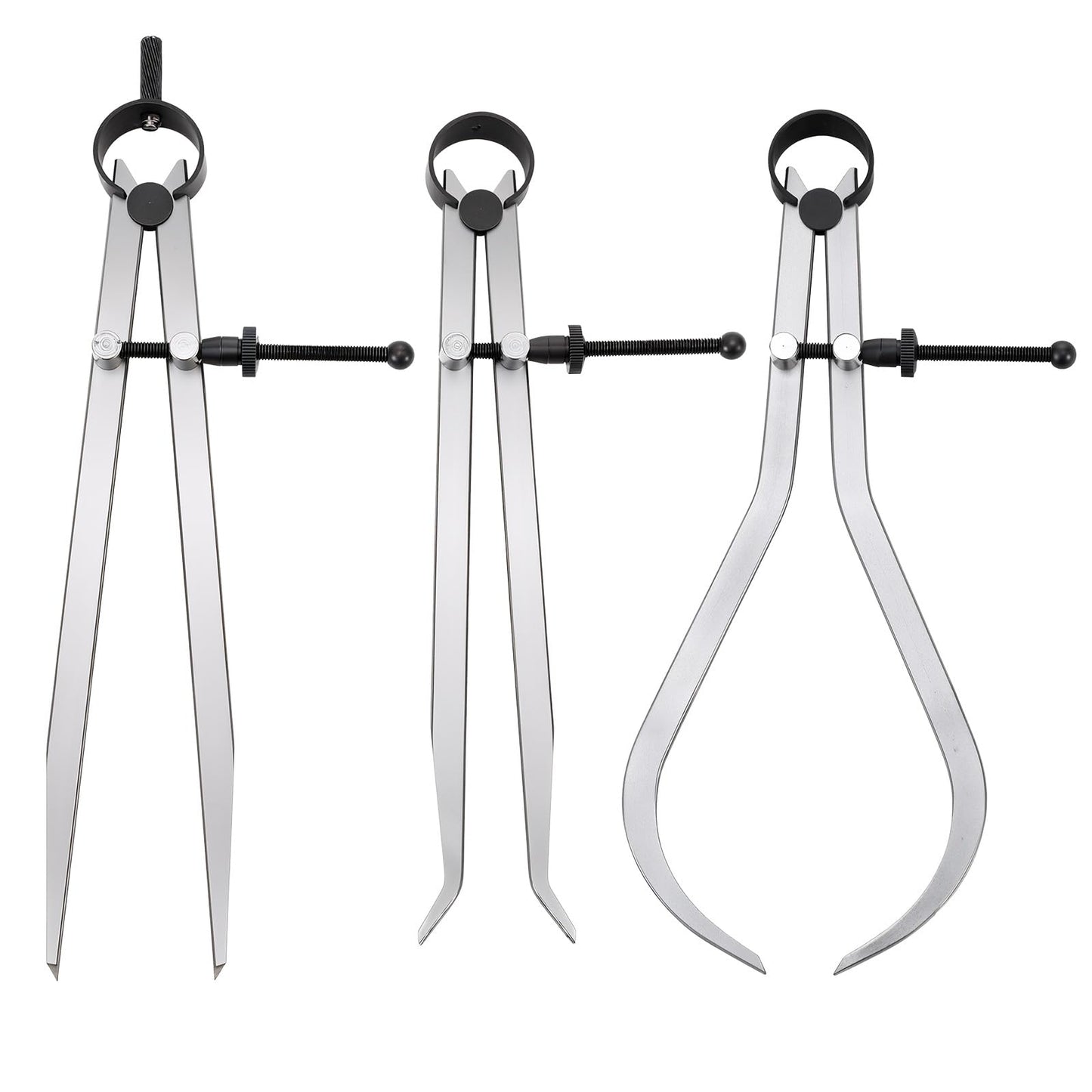 3 Pcs 8 Inch Long Spring Caliper Set, Carbon Steel Outside Divider Caliper Compass, Calipers Measuring Tool for Wood Turning Lathe Projects