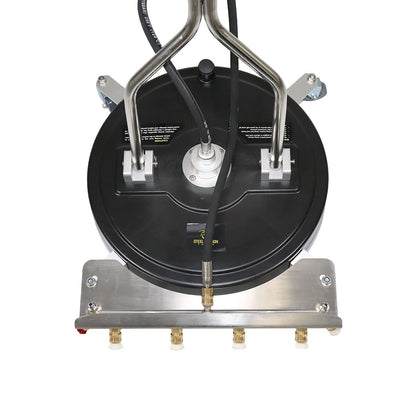 Erie Tools 20" Polypropylene Surface Cleaner with Wheels, 4 Nozzle Spray Bar, Side Nozzles Front Spray Bar, Dual Trigger Guns, Wheels, 4000 PSI 4 GPM