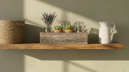 Rustic Revival | Decorative Barnwood Box – Authentic Rustic Weathered Wood Box for Table Decoration, Weddings, Parties & Farmhouse Home Decor – Real Wood Centerpiece Holder (Weathered)