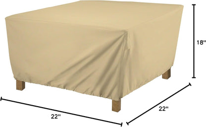 21 Inch Classic Accessories Terrazzo Water-Resistant Square Ottoman/Coffee Table Cover, Outdoor Ottoman Cover