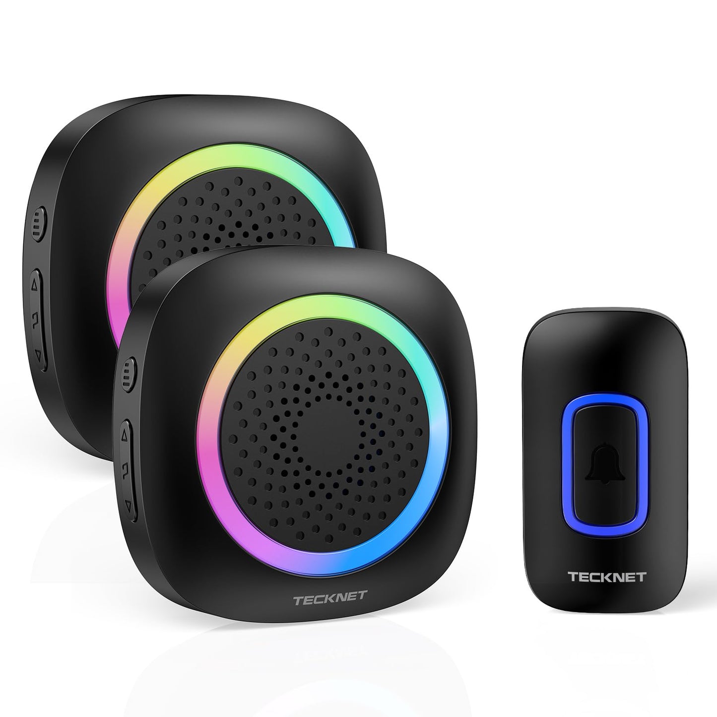 TECKNET Plug-in Wireless Doorbell with RGB Lighting & 1300 Feet Range,IP66 Waterproof Doorbell for Home/Classroom/Office/Business,60 Chimes,5-Level Volume,4.5-Year Battery Life(White)