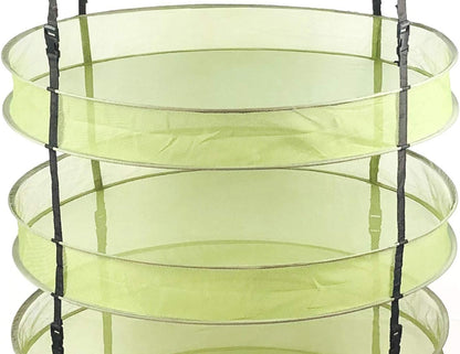 2 (2 HORTIPOTS Hanging Drying Racks FT Mesh Herb Dryer for Herbs and Clothes FT Diameter, Green)