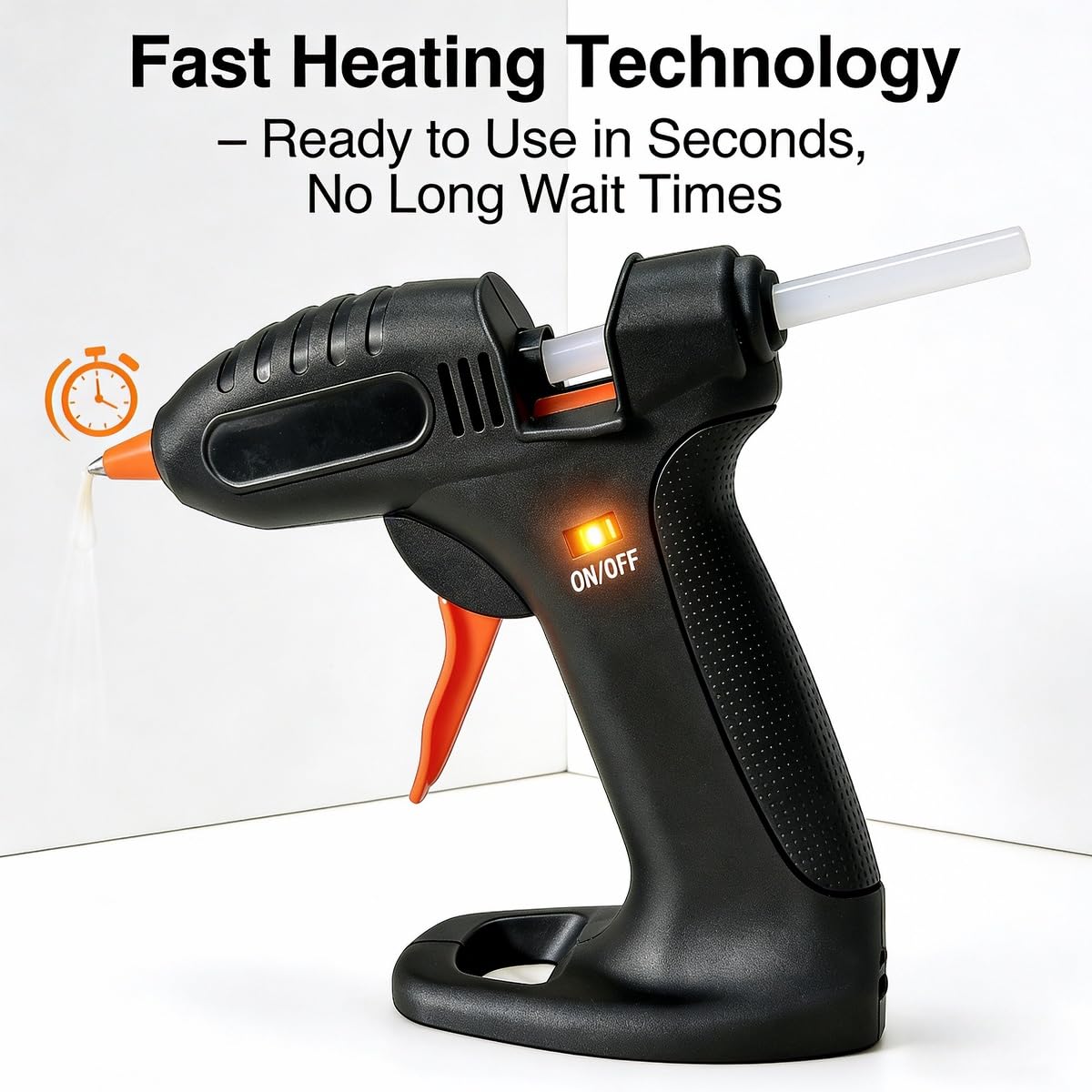 Cordless Rechargeable Hot Glue Gun, 3.7V Fast Heating with Drip-Free Design, 30 Glue Sticks Included, Auto Safety Shut-Off for DIY Crafts and Home Repairs