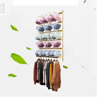 Wall-Mounted Underwear Display Stand, Metals, Lingerie Garment Rack, Retail Sock Show Shelves, Supermarkets Commercial Clothing Store Shelf, for Bras, Shorts, Hats(Black,100 * 150cm)