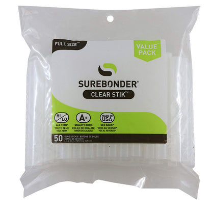 Surebonder DT-50 All Temperature 50 Glue Sticks, 4-Inch & DT-100 Made in The USA All Purpose Stik-Mini Glue Sticks-All Temperature-5/16"D, 4"L Hot Melt Glue Sticks-100/ Pack