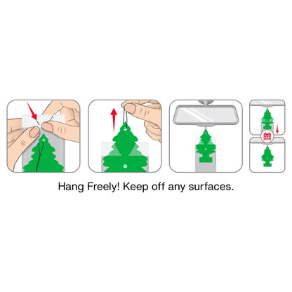 LITTLE TREES Air Fresheners Car Air Freshener. Hanging Tree Provides Long Lasting Scent for Auto or Home. Black Ice, 24 Air Fresheners