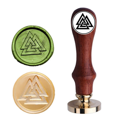 6PCS Viking Rune Wax Seal Stamp, Viking Vegvisir Valknut Tree of Life Sealing Wax Stamp with Wooden Handle, Vintage Brass Stamp for Wedding Invitation, Gift Wrap, Envelopes, Christmas Card (A1)