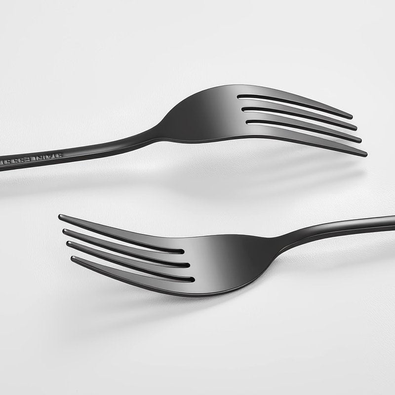 Black forks Food-Grade stainless steel dinner forks 24pcs Dishwasher Safe kitchen forks metal 8inch silverware (8inch dinner forks set (24 Piece))
