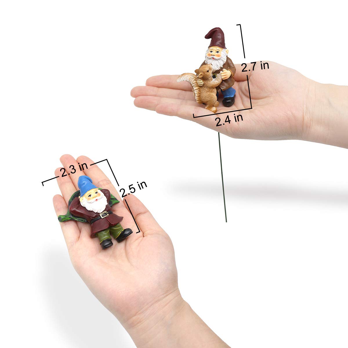 FANWNKI Garden Miniature Gnomes Set of 5PCS,Happy Life Gift for Outdoor Fairy Garden Yard Lawn Décor