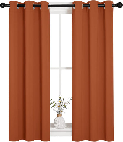 NICETOWN Burnt Orange Blackout Curtains - Thermal Insulated Drapes, 1 Pair, 29 x 40 Inches