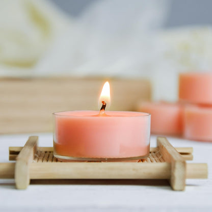 DEYBBY Natural Hibiscus Orchid Scented Soy Wax Tealight Candles Bulk, Aromatherapy Luxury Tea Candle Set of 12-4 Hour Burning Great Gift
