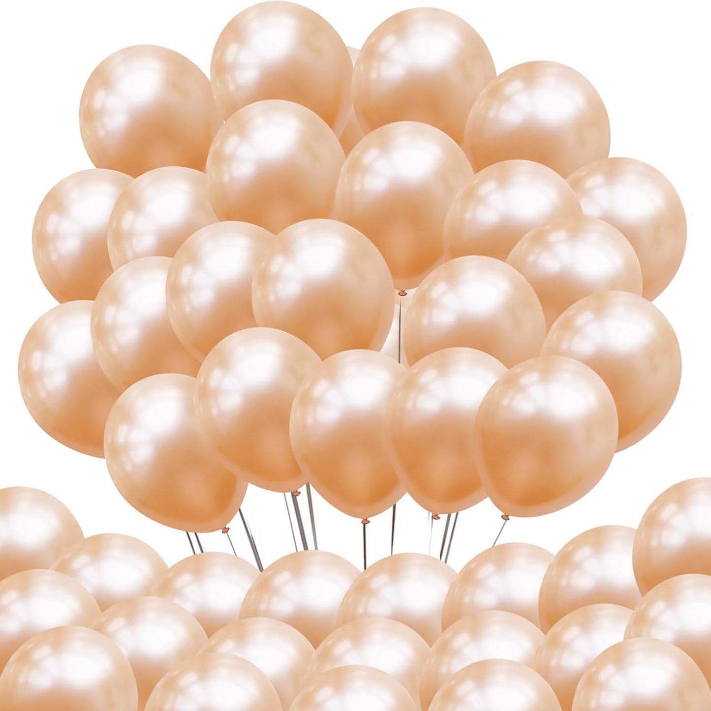 100 pcs 5" Pearl Peach Premium Latex Balloons, Great for Birthdays, Weddings, Baby Showers, Celebrations