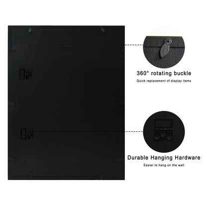 CCDCC 12x16 Large Shadow Box Picture Frame Display Case with Soft Linen Back, Black Wooden Memory Shadow Box Frame with Tempered Glass Cover for Wall Display