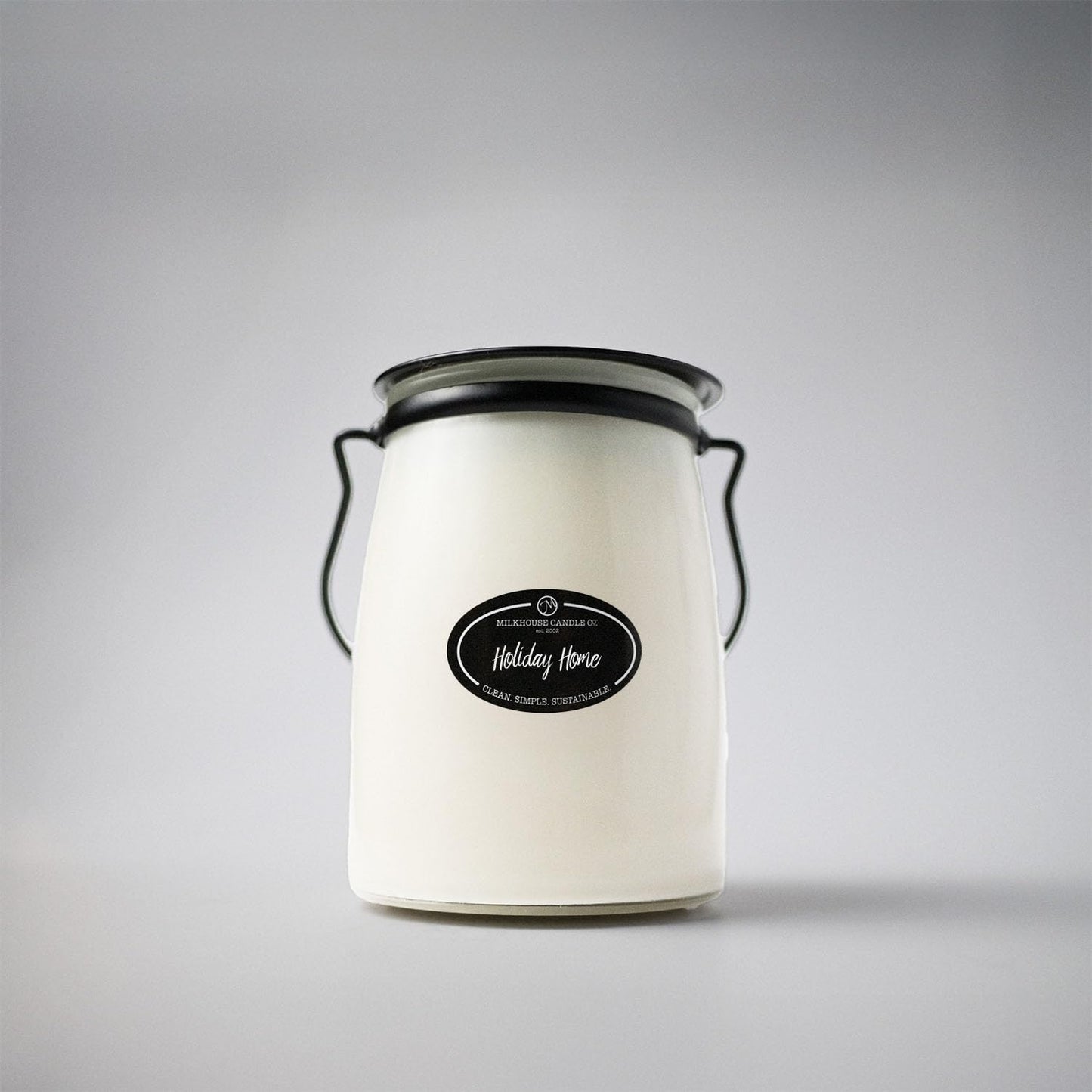 Milkhouse Candle Company Holiday Home Soy Candle - Red Apple | Cinnamon & Clove | Vanilla & Pine Scented - 22 oz Butter Jar with Lid, 120+ Hour Burn Time, Made in the USA