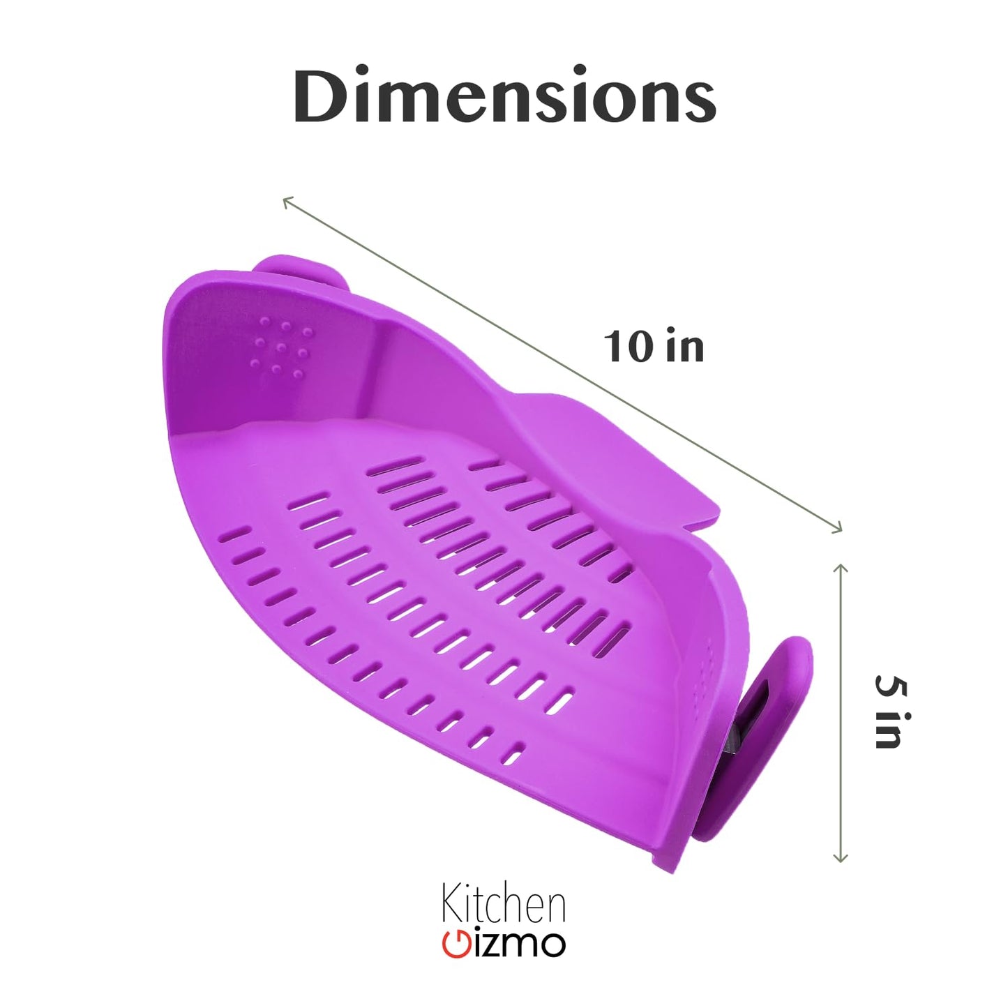 Kitchen Gizmo Snap N' Strain Clip On Strainer for Pots and Pans - Collapsible Silicone Pasta Strainer and Kitchen Gadget for Cooking - Easy to Use, Heat Resistant and Space Saving Colander - Green