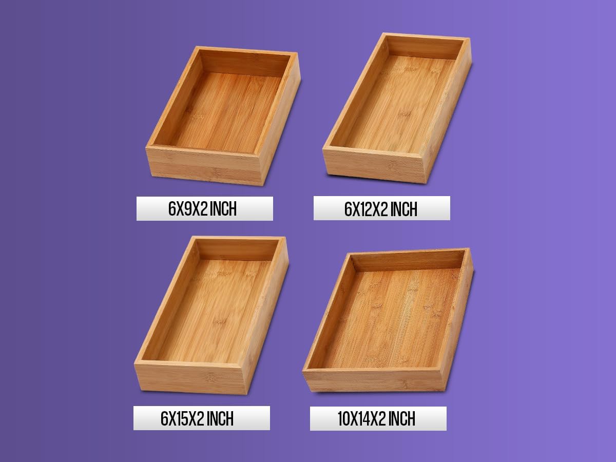 YBM Home 324-6 Drawer Organizer Storage Box, Natural, 6x6x2 inch