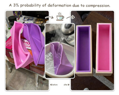 2 PCS Silicone soap molds Making Kit soap loaf bar Making molds (44oz Purple Pink Silicone) for Adults - Stainless Steel Wavy & Straight Slicer