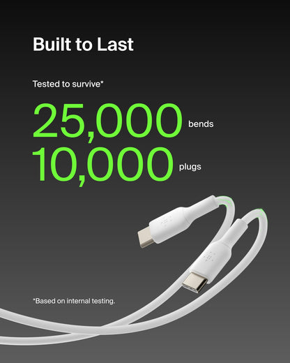 Belkin USB-C to USB-C Cable Fast Charging Cable (2M/6.6ft) for iPhone 16, iPhone 16 Pro, iPhone 16 Pro Max, Galaxy S25, S24, Note, Pixel, iPad Pro, Nintendo Switch 2, Carplay & More - Black
