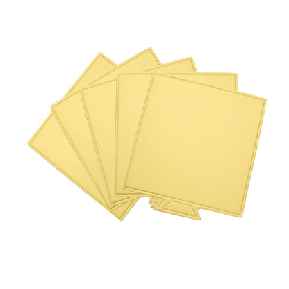 Gold -Square 100pcs 3.6'' Mini Cake Boards Mousse Cupcake Base, Food Grade Cardboard for Cupcakes- for Wedding, displaying cupcakes, mini cakes, Anniversary, Birthday Parties and other pastries.