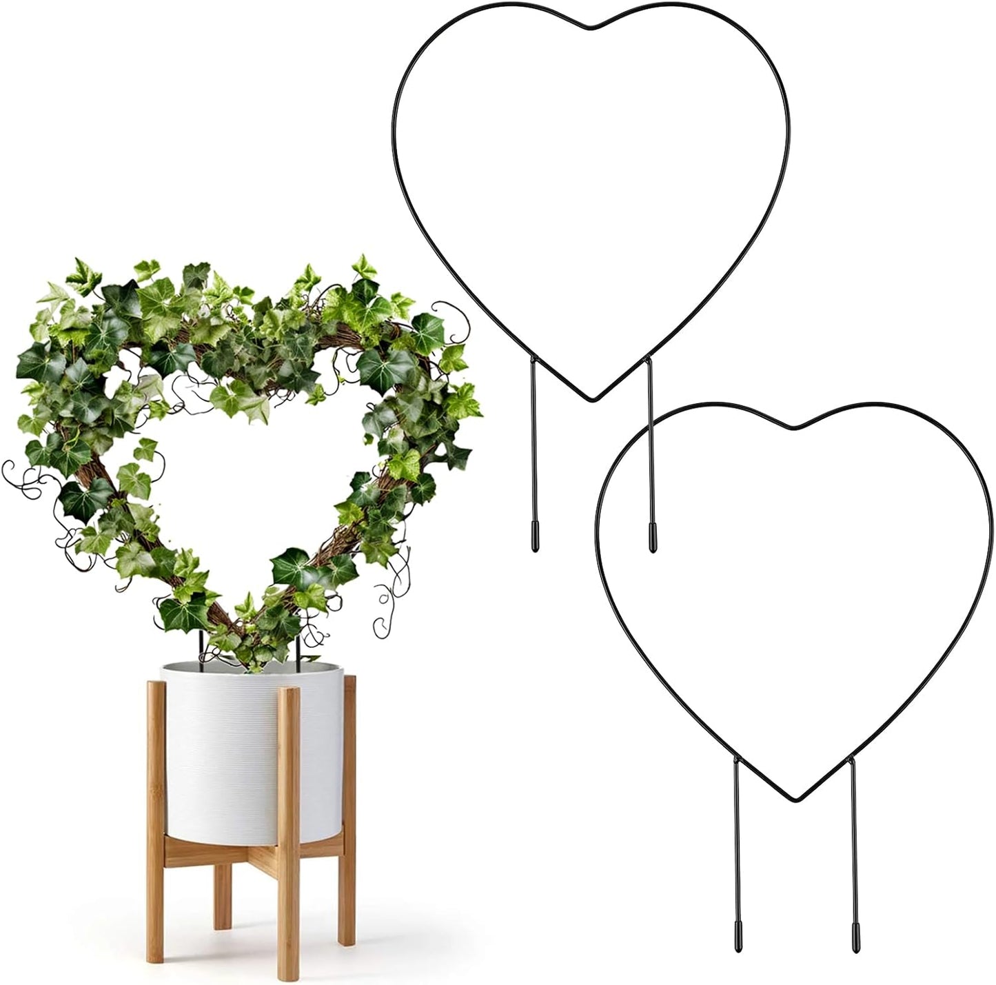 2 12in) PCS Small Trellis for Potted Plants Outdoor Indoor, Metal Stackable Garden Trellis Houseplant Wire Stake
