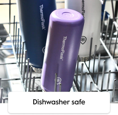 ThermoFlask 40 oz Double Wall Vacuum Insulated Stainless Steel Water Bottles, 2-Pack, Superior Blue/Mauve