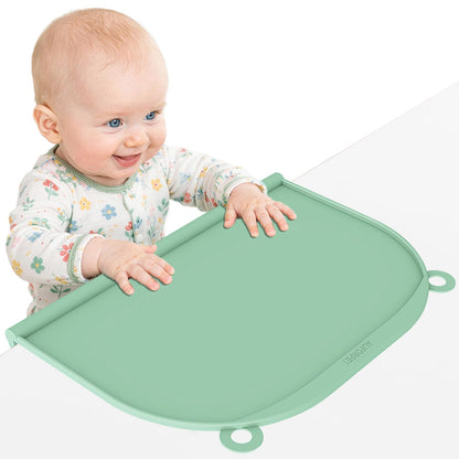 Large Silicone Suction Table Mat, 17" x 12" Thick Placemat with Edge-Bumper, Raised Edge Leakproof, Non-Slip for Kids Toddler Baby Essentials Dinning, Restaurant Eating, Plates, Art, Craft & Painting