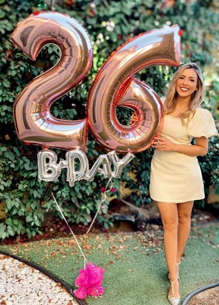 Rose Gold Foil Balloon Numbers by [Brand Name] - 40 Inch Sweet 16 Decorations for Birthdays & Events