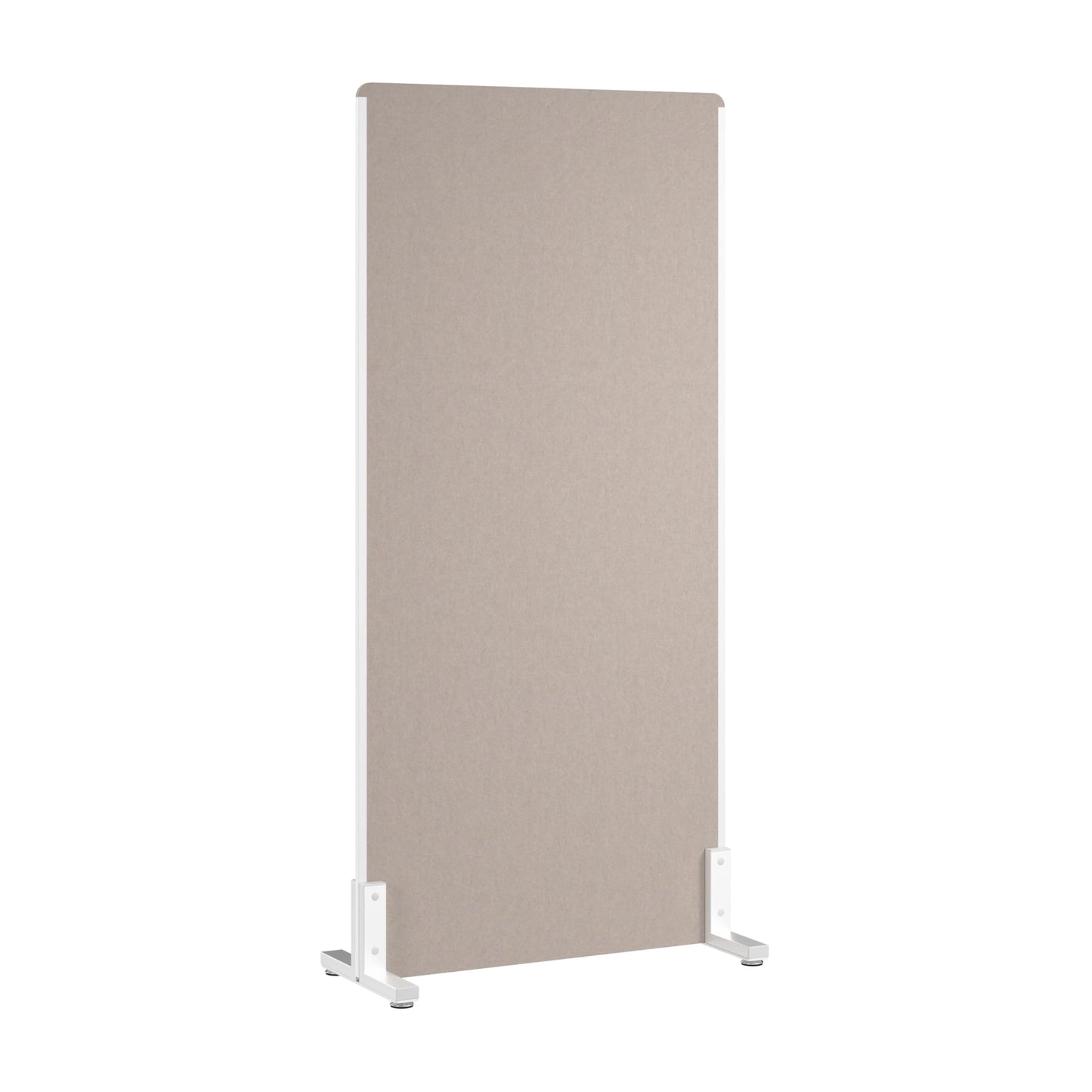 Bush Business Furniture 34W x 72H Freestanding Privacy Screen in Warm Beige, Standing Office Partition with Acoustic Sound Dampening Panel