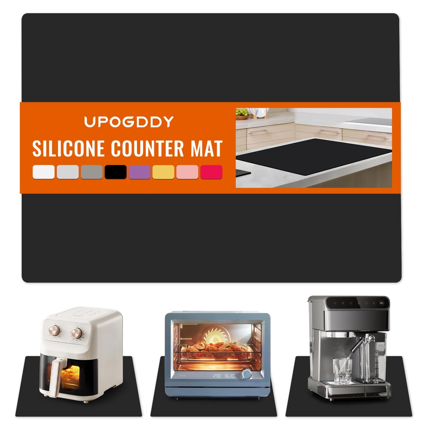 Large Silicone Mat for Counter, Thick Kitchen Countertop Protector，Non Slip Silicone Craft Table Mat, Desk Pad, Multi-purpose and Stain Resistant