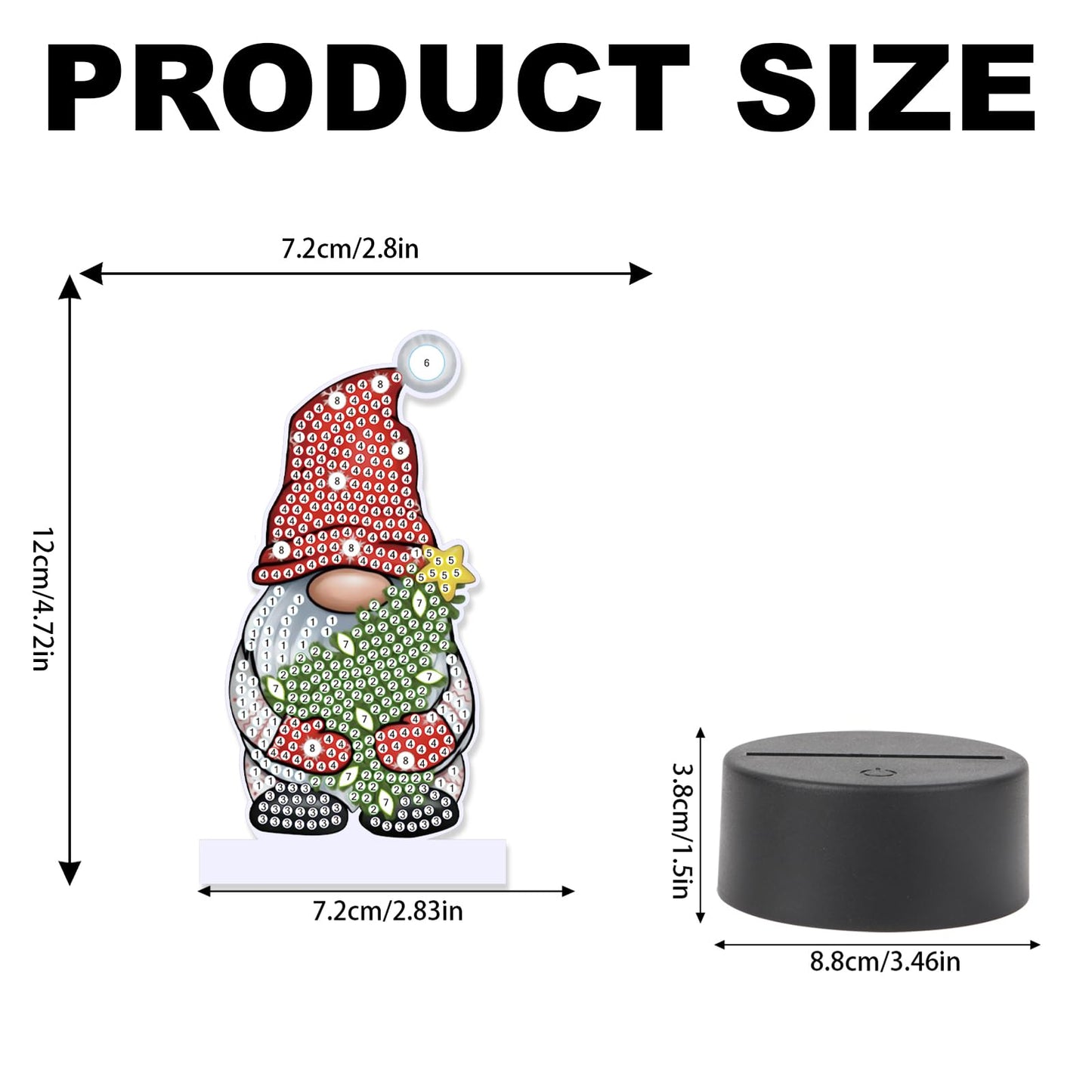 JZHYOAN Dwarf Diamond Art Night Light Art LED Light Accessories Diamond Painting Desk Lamp, Mosaic Desk Light Set DIY Gem Painting Table Lamp Gift for Adult Woman Man Table Desk Bedroom