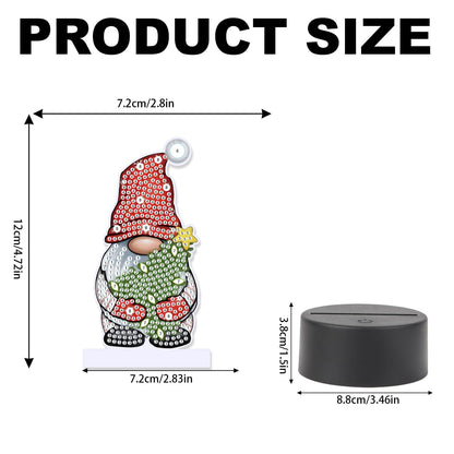 JZHYOAN Dwarf Diamond Art Night Light Art LED Light Accessories Diamond Painting Desk Lamp, Mosaic Desk Light Set DIY Gem Painting Table Lamp Gift for Adult Woman Man Table Desk Bedroom