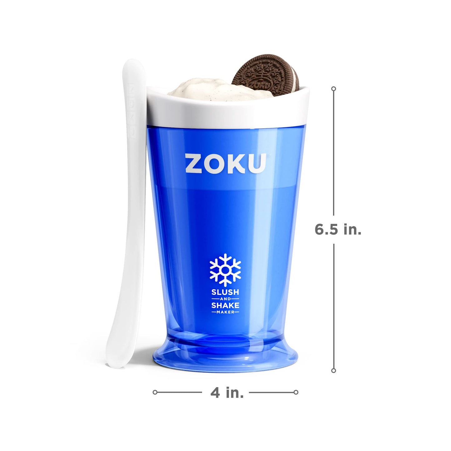ZOKU Original Slush and Shake Maker, Compact Make and Serve Cup with Freezer Core Creates Single-Serving Smoothies, Slushies and Milkshakes in Minutes, BPA-free, Blue