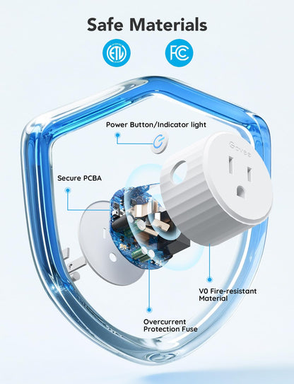 Govee Smart Plug, WiFi Plugs Work with Alexa & Google Assistant, Smart Outlet with Timer & Group Controller, WiFi Outlet for Home, No Hub Required, ETL & FCC Certified, 2.4G WiFi Only, 4 Pack