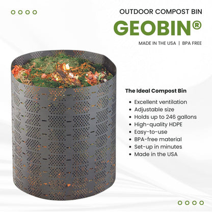 Geobin Compost Bin - 246 Gallon, Expandable, Easy Assembly, Made in The USA, Outdoor & Backyard Composter