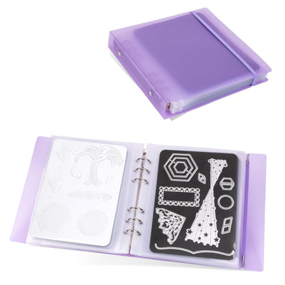 UNIMEIX Thicken 10 Pcs Magnetic Sheets for Die Storage with 1 Binder Cover, Stamp and Die Storage Die Cut Storage for Card Making Supplies(1.2 mm Thickness, Purple
