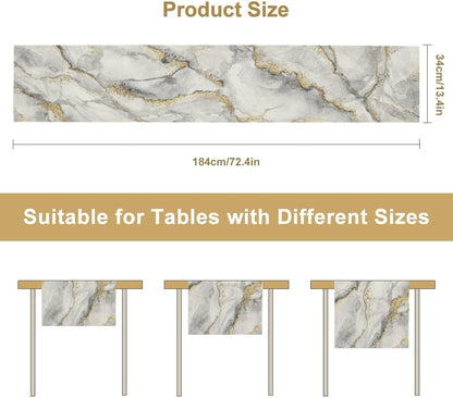 ShiTingYu 13x36 Inch Marble Table Runner Gold Grey Table Dresser Runners Modern Table Coffee Table Runner for Home